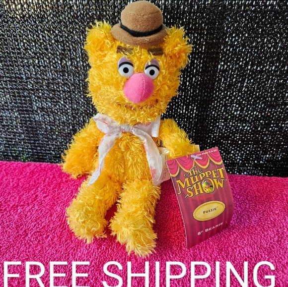 The Muppet Show Fozzie Plush 8" Beanie Bear Jim Henson Company Sababa Toys 2004 - Picture 2 of 9